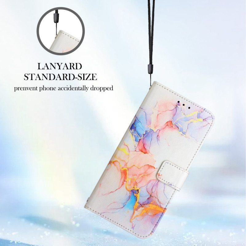 Flip Case OnePlus Nord CE 2 5G Suojaketju Kuori Strip Marble