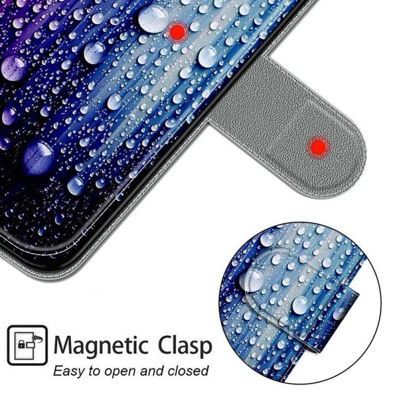 Flip Case Xiaomi Redmi Note 11 Pro Plus 5G Vesipisarat Kaulanauhalla