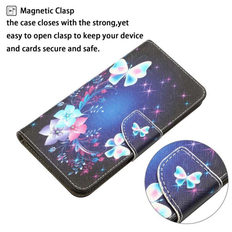 Kotelot Samsung Galaxy A53 5G Suojaketju Kuori Keijuperhoset Kaulanauhalla