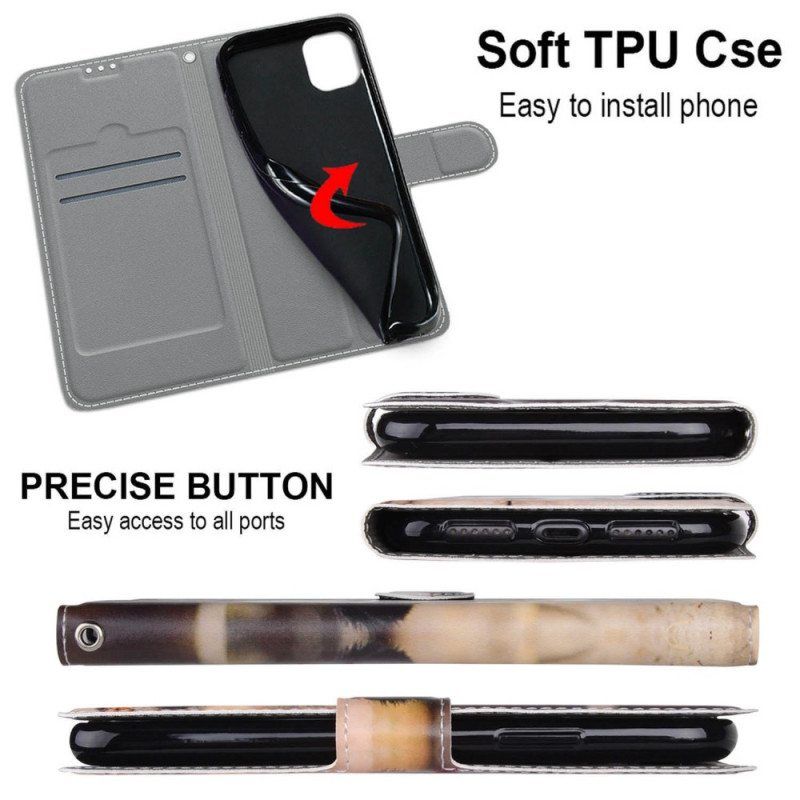Kotelot Samsung Galaxy M23 5G Suojaketju Kuori Pikku Panda Hihnalla