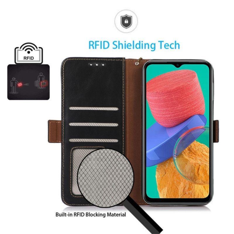 Kotelot Samsung Galaxy M33 5G Aito Nahka Rfid-toiminto