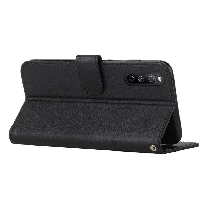 Kotelot Sony Xperia 10 IV Geometrinen Nahkatyyli Hihnalla