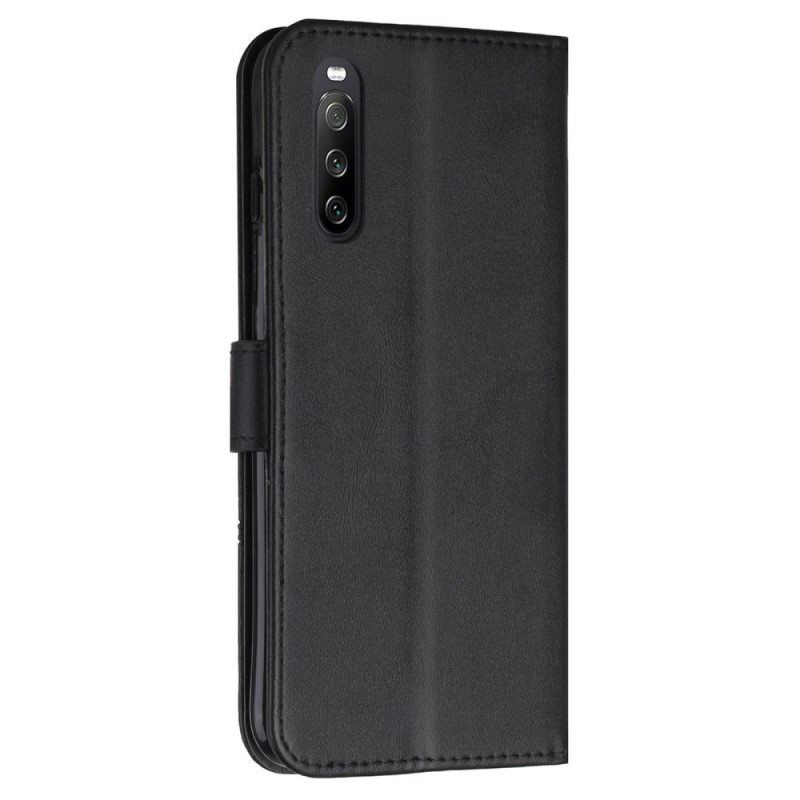 Kotelot Sony Xperia 10 IV Geometrinen Nahkatyyli Hihnalla
