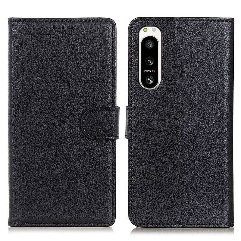 Kotelot Sony Xperia 5 IV Perinteinen Litchi Faux Leather