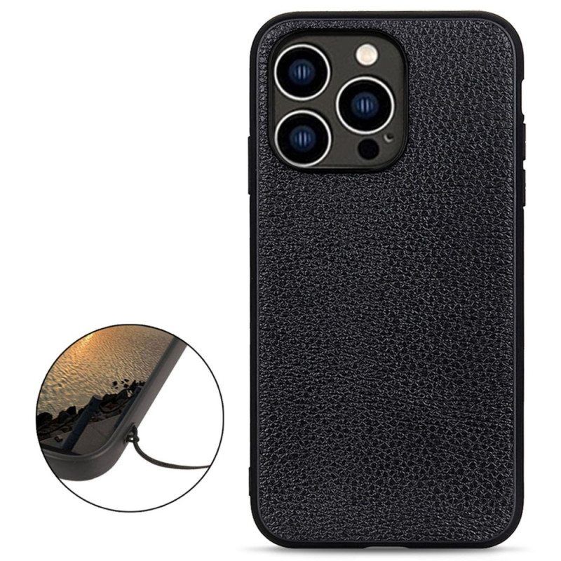 Kuori iPhone 14 Pro Aitoa Litsi-nahkaa
