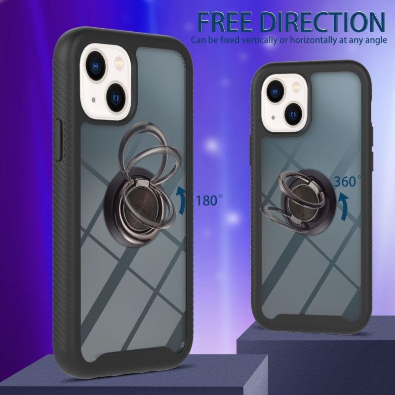 Kuori iPhone 15 Plus Läpinäkyvä Tukirenkaalla
