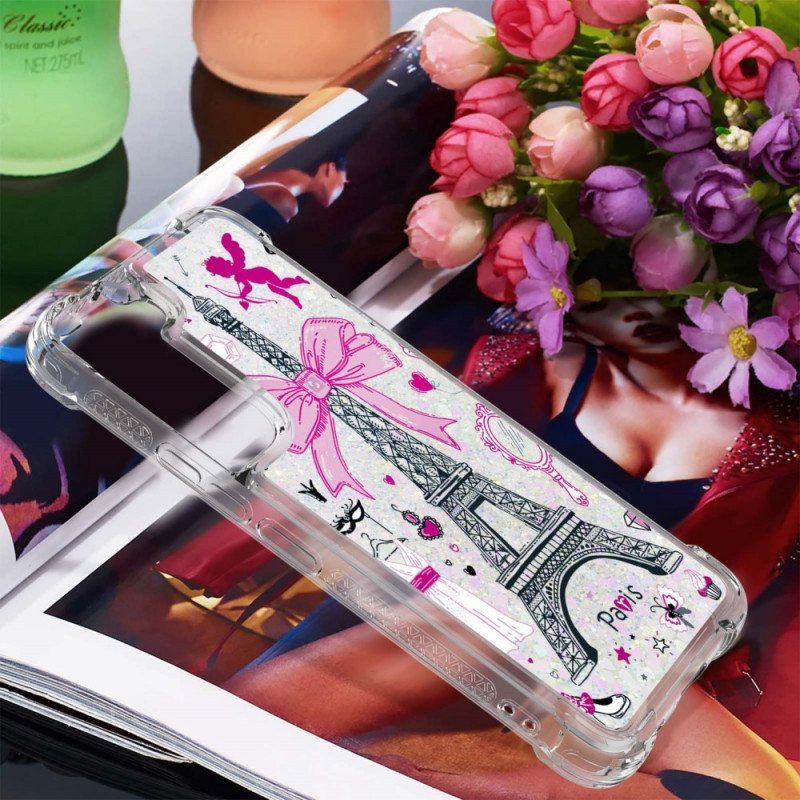 Kuori Samsung Galaxy S22 5G Eiffel-tornin Paljetteja