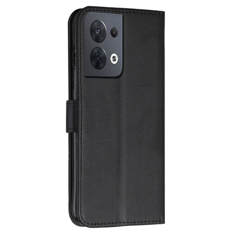 Nahkakotelo Oppo Reno 8 Suojaketju Kuori Strappy Geometric Leather Effect