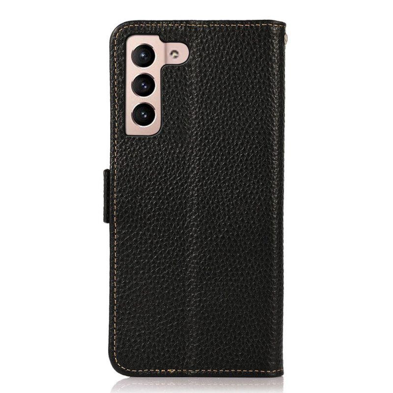 Nahkakotelo Samsung Galaxy S23 5G Litsi Nahka Khazneh Rfid