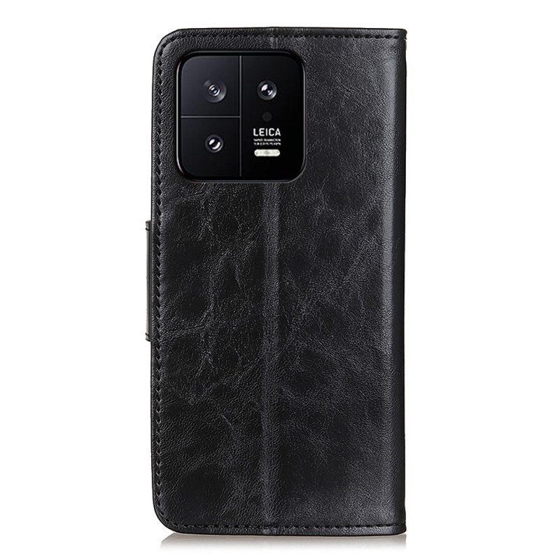 Nahkakotelo Xiaomi 13 Pro Halkaistu Nahkainen Käännettävä Lukko