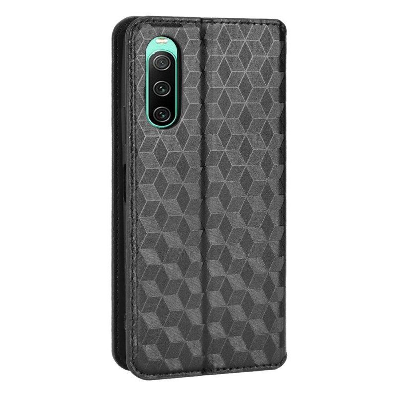 Puhelinkuoret Sony Xperia 10 IV Kotelot Flip 3d Kuutiot